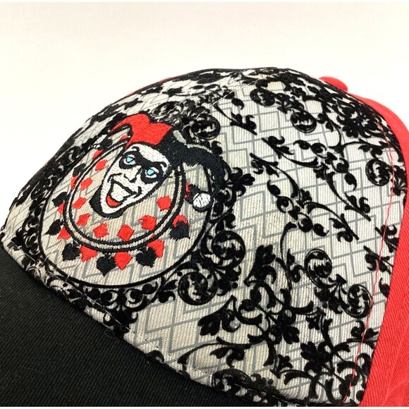 Six Flags -Harley Quinn-Suicide Squad/Batman-Red/Black Baseball Hat- 100% Cotton - Picture 6 of 10